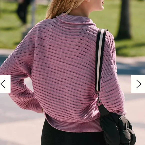 Varley Tara pointelle half zip knit pullover NWT size medium - Picture 2 of 10